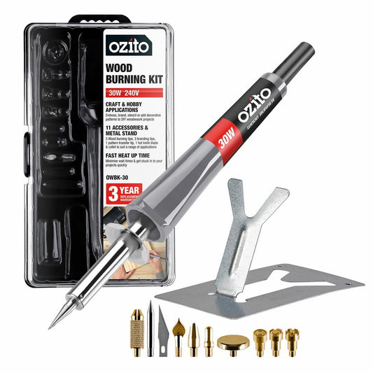 Ozito Wood Burning Kit - 30W - Plastic - Craft & Hobby Use - Auzzistore
