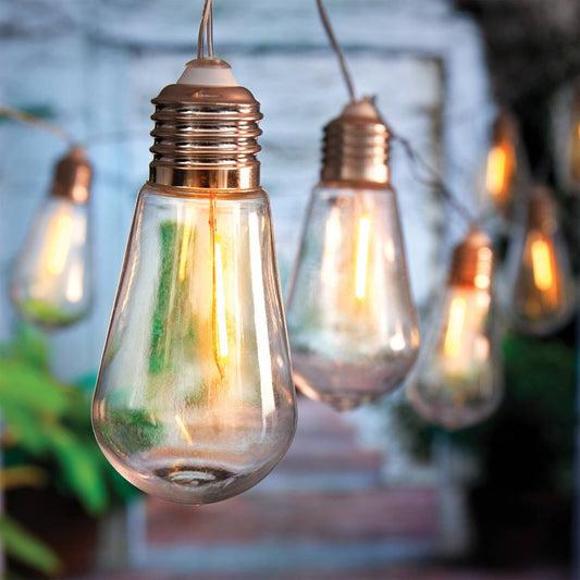 Lytworx Warm White Solar Teardrop Filament Lights 10 Pack - 1.8m Length - Indoor/Outdoor Use – view 2 - Auzzistore
