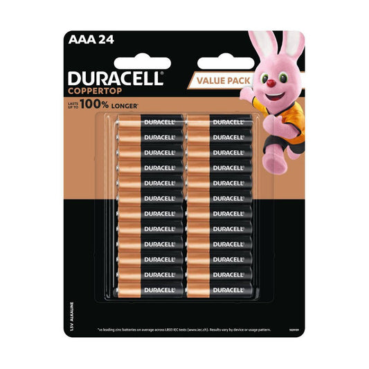 Duracell Coppertop AAA Batteries 24 Pack - Long-Lasting Power - 10 Year Shelf Life