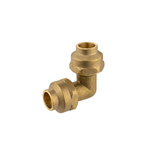 Brasshards Brass Flared Compression Elbow 15fl x 15fl - Lead Free - 90° Joint - Auzzistore