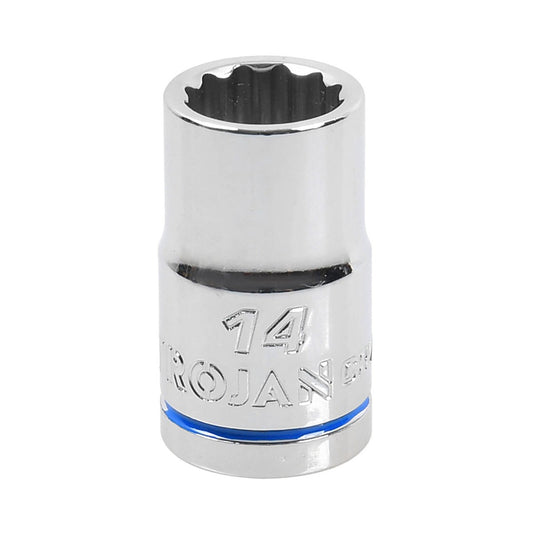 Trojan 14mm Socket 1/2" Drive - Chrome Vanadium - Durable - 12-Point Design - Auzzistore