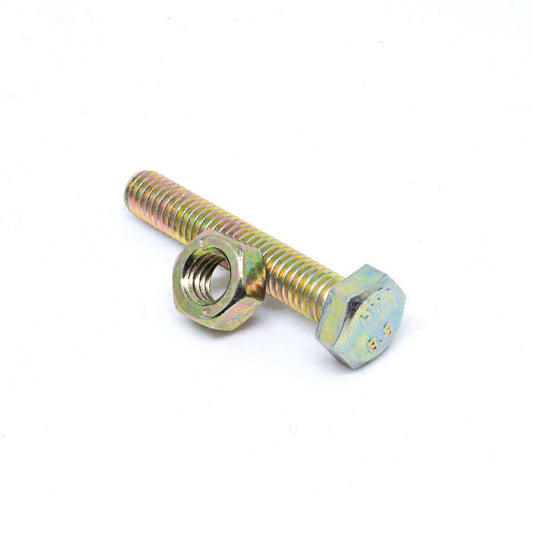 Pinnacle Hex Bolt and Nut - 6 x 40mm - Yellow Zinc - Hi Tensile - 6 Pack - Auzzistore