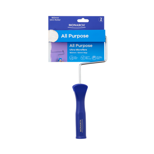 Monarch Mini Roller - 2 Piece 160mm 10mm Nap - Ultra Microfibre - Blue