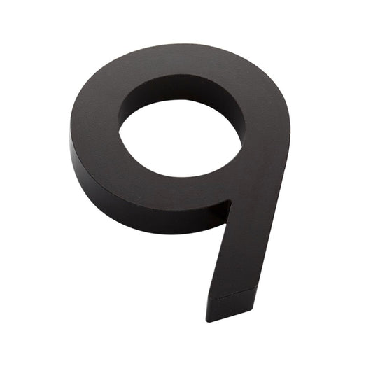 Sandleford House Number 9 - 100mm - Black - Aluminium - Weather Resistant