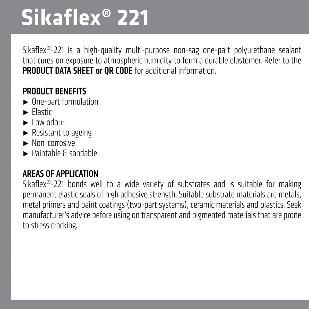 Sika Sikaflex 221 Multi Purpose Adhesive Sealant 310ml White Polyurethane