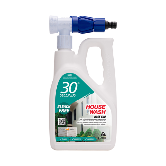 30 Seconds House Wash - 2L Hose End Bottle - Biodegradable - Safe for Plants