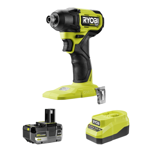 Ryobi 18V ONE+ HP Brushless Compact Impact Driver Kit - 4Ah Battery - 240Nm Torque - Auzzistore