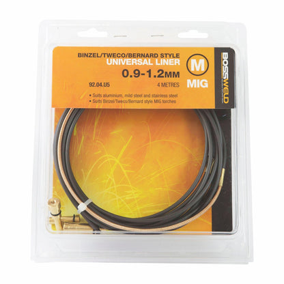Bossweld Universal MIG Liner 0.9-1.2mm Teflon 4mt Durable Fit