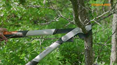 Fiskars Large Bypass Lopper 55mm Aluminium Steel Easy Cutting