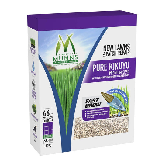 Munns Professional Lawn Seed - 500g - Emerald Kikuyu - Drought Tolerant - Auzzistore