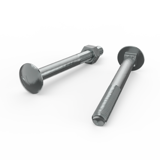 Zenith M10 x 100mm Zinc Plated Cup Head Bolt and Nut Each - Secure Fastening - Auzzistore
