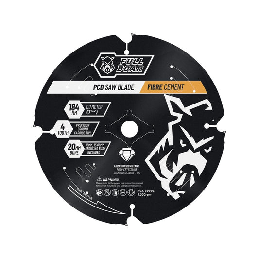 Full Boar Fibre Cement Circular Saw Blade 184mm 4t - Durable & Fast Cutting