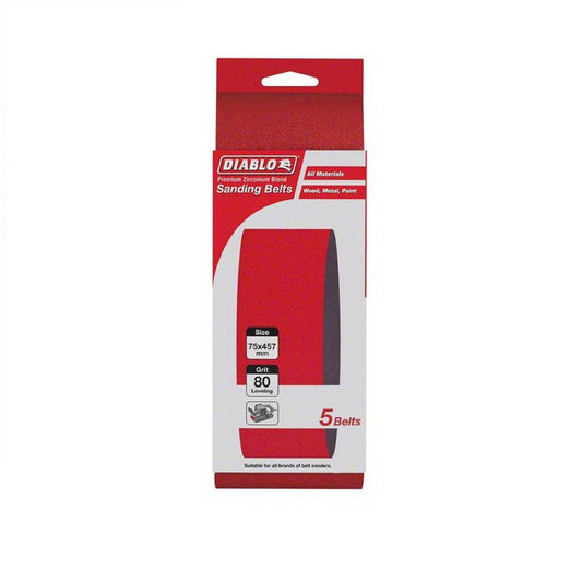 Diablo Abrasive Belt 75 x 457mm 80 Grit Zirconium Blend 5 Pack - Auzzistore