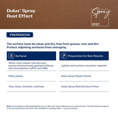 Dulux Spray Paint Effects 300g Rust - Realistic Rust Finish - 300g