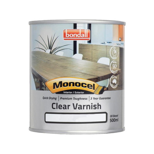 Bondall Gloss Monocel Clear Timber Varnish - 500ml - Polyurethane - UV Resistant - Auzzistore