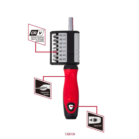 Trojan 14 in 1 Screwdriver Set - 14 CR-V Bits - Red and Black - TJQ0139 – view 2