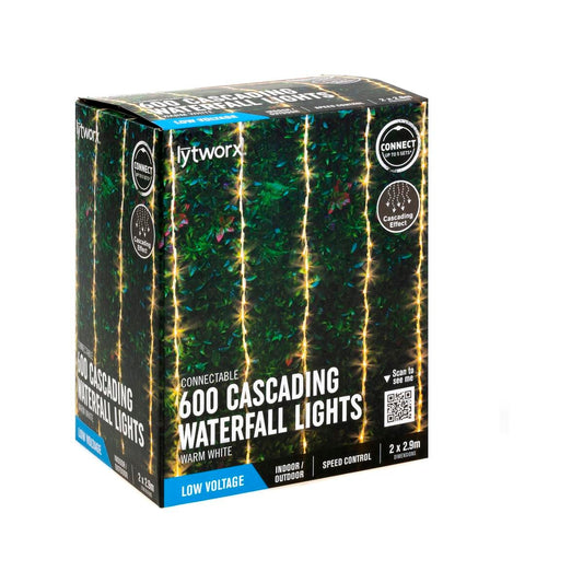 Lytworx Waterfall Lights - 2 x 2.9m - Warm White - Connectable - Auzzistore