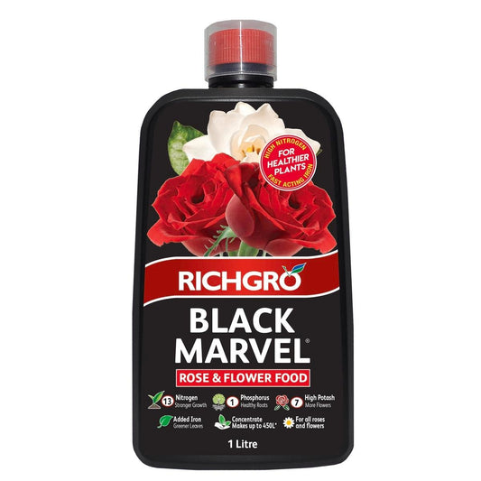 Richgro Black Marvel Rose Flower Food Liquid Fertiliser 1L Concentrate - Auzzistore