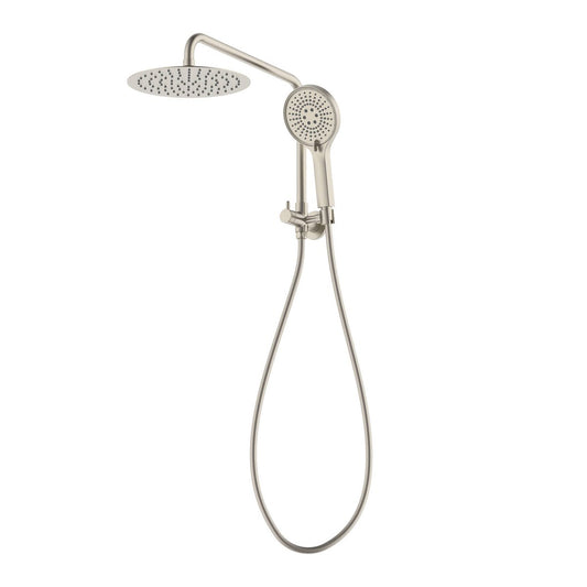 Mondella Resonance 5 Function Hand Shower & 1/2 Twin Shower Set - 420mm - Brushed Nickel - WELS 3 Star 9L/min