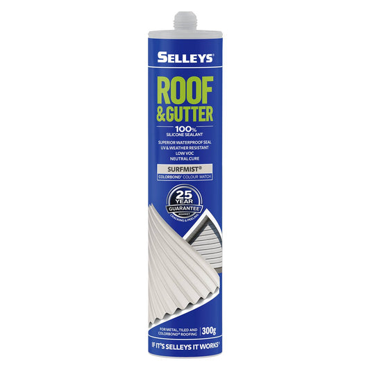 Selleys 300g Surfmist Roof and Gutter Silicone Sealant - Waterproof, UV Resistant - Auzzistore