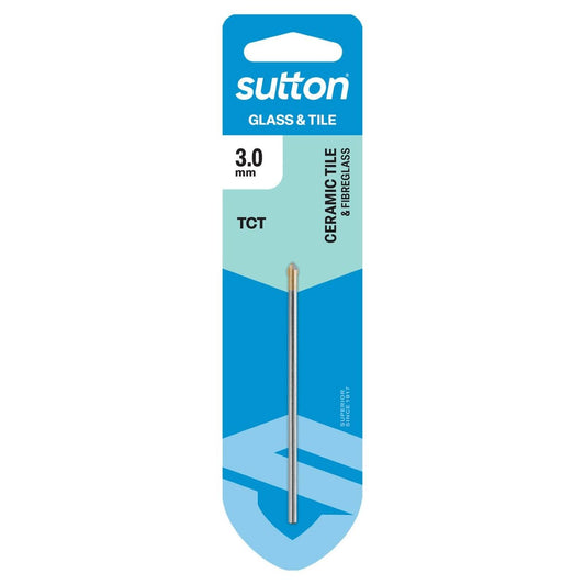 Sutton Tools 3.0mm Glass and Tile Drill Bit - Carbide - Durable - Anti-Slip - Auzzistore