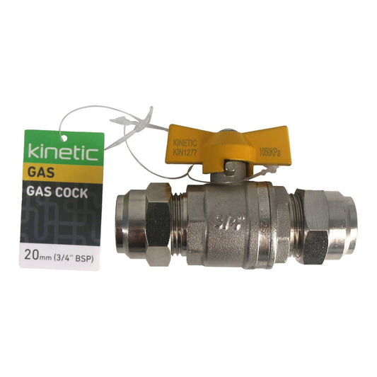 Kinetic 20mm Chrome Gas Cock - Gas Control Valve - Lead Free Brass - Durable – view 2 - Auzzistore