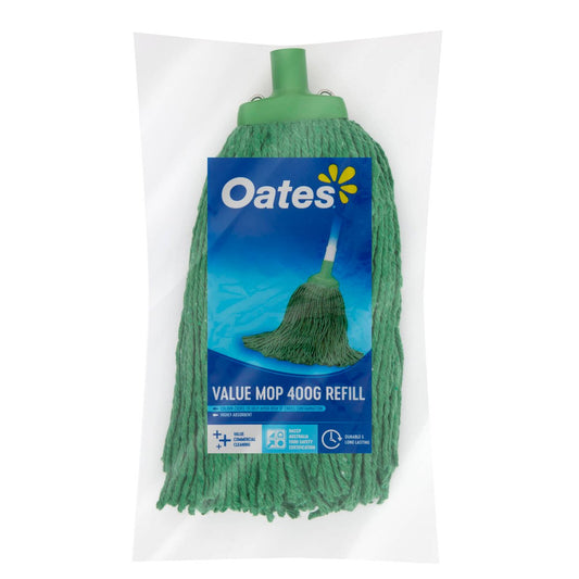 Oates Value Mop - 400g - Highly Absorbent - Green Color-Coded