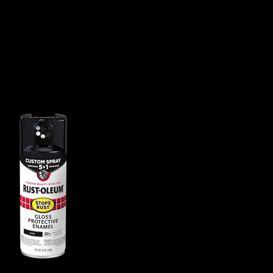 Rust Oleum Custom Spray Paint 5 in 1 - Gloss Black 340g - 0.34L - Fast-Drying – view 2 - Auzzistore