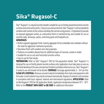 Sika 5L Rugasol C Surface Retarder - Liquid - Easy To Use - Durable