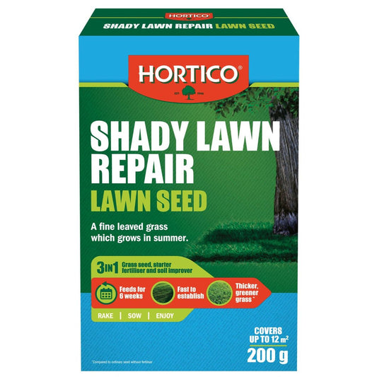 Hortico Shady Lawn Repair 200g Lawn Seed Slow Release Fertiliser - Auzzistore