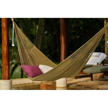 Mayan Legacy King Size Outdoor Cotton Mexican Hammock in Cedar Colour