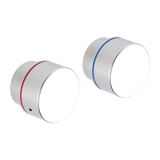 Shaw Mason Chrome Round Jumper Valve Wall Top Assembly - Pair - 160mm x 60mm x 80mm - Temperature Indicators - Auzzistore