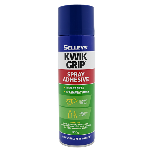Selleys Kwik Grip Contact Adhesive Spray 350g Solvent-Based Fast Bond