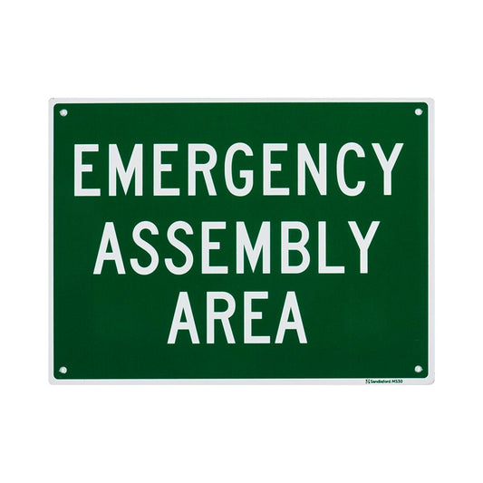 Sandleford Emergency Assembly Point Sign 300x225mm Polypropylene Durable - Auzzistore