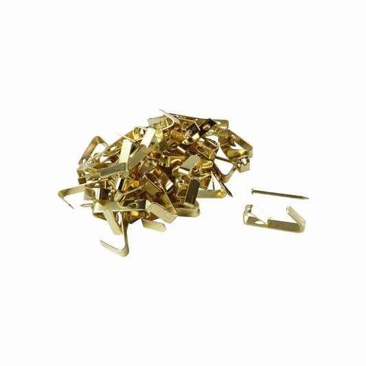 Everhang 8kg Brass Plated Picture Hanging Hook 100 Pack Durable Use - Auzzistore