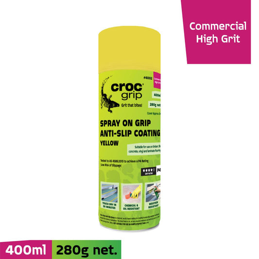 Croc Grip Spray on Anti Slip Coating - 400ml - Yellow - P4 Rated – view 2 - Auzzistore