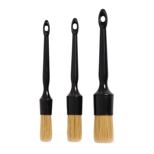 All Set 3 Piece Detailing Brush Set - 12mm 16mm 20mm - Soft Bristles - Lightweight