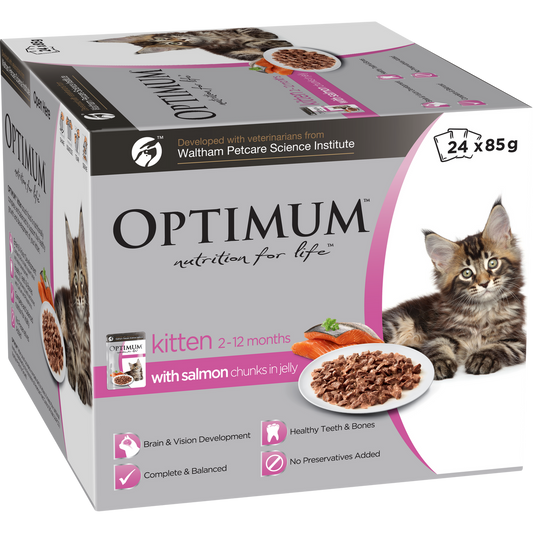 Optimum Kitten Wet Food 85g - 24 Pack - Nutritionally Complete - DHA