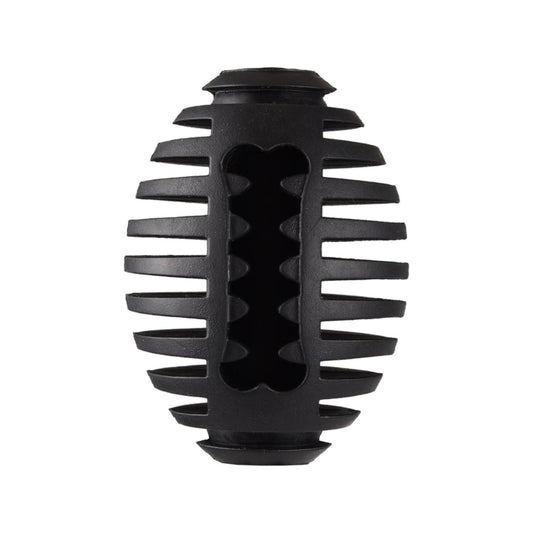 Gladiator 8cm Rugby Dog Toy - Black - Natural Rubber - Dental Care – view 2 - Auzzistore