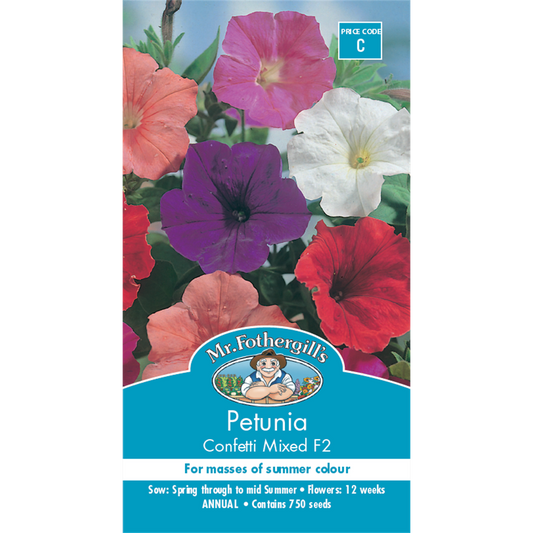 Mr Fothergill Petunia Seeds - 75mm - Half Hardy Annual - Free Flowering - Auzzistore