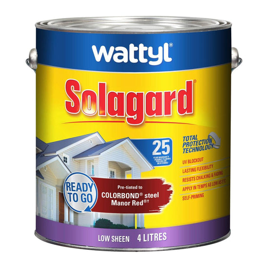 Wattyl 4L Pre-tinted Manor Red Low Sheen Solagard Exterior Paint - 4L - Auzzistore