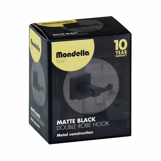 Mondella Matte Black Rococo Double Robe Hook - 80mm x 44mm x 60mm – view 2