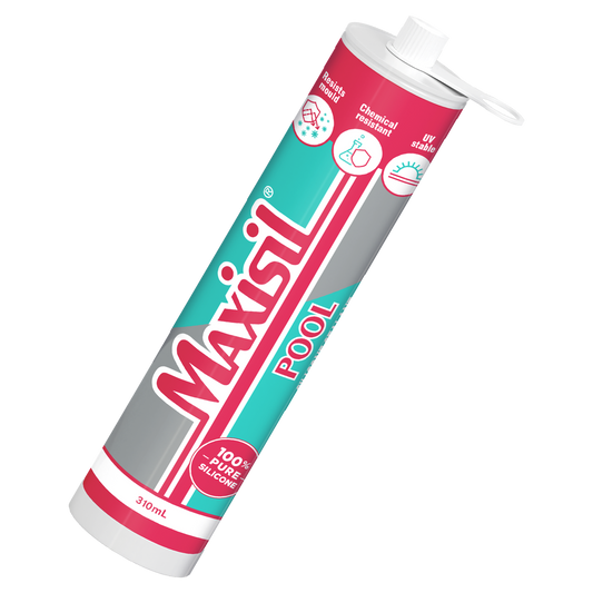 Maxisil 310ml White Pool Silicone - Neutral Cure Sealant - UV Stable - Mould Resistant