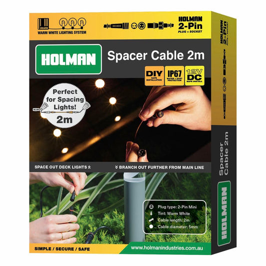 Holman Garden Light Spacer Cable - 2m - Waterproof - Outdoor Use