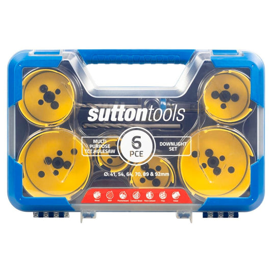 Sutton Tools 41 6 Piece Multi Purpose Downlight Holesaw Set 92mm Blue - Auzzistore