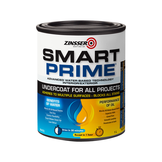 Zinsser Smart Prime Undercoat - 1L - Water Based - Low Odour - Auzzistore