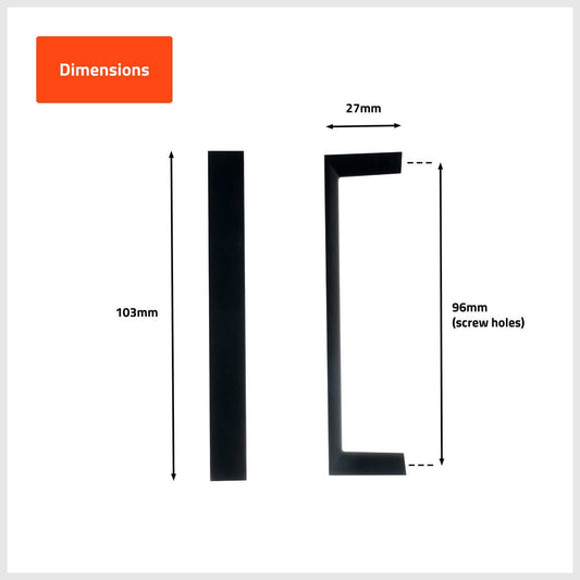 Taskmaster Cabinet Handles - 10 Pack - 96mm - Matte Black – view 2