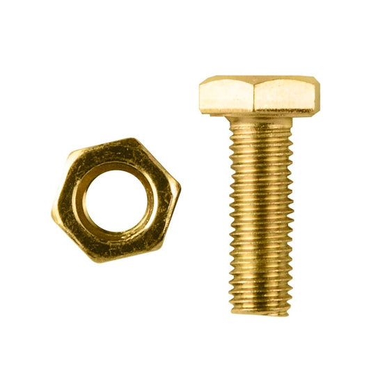 Pinnacle Hex Bolt and Nut 1/4 x 3/4 Yellow Zinc 10 Pack - Auzzistore
