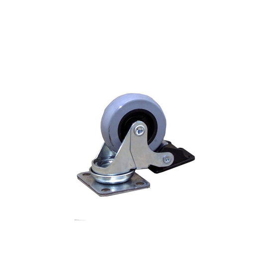 Easyroll 50mm Grey Rubber Heavy Duty Swivel Brake Castor - Durable - Quiet Ride - Auzzistore