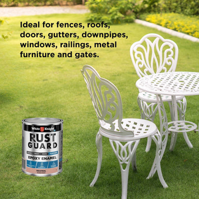 White Knight Rust Guard Epoxy Enamel Paint - 1L - Neutral Gloss - UV Resistant